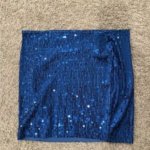 Blue Sequin Skirt